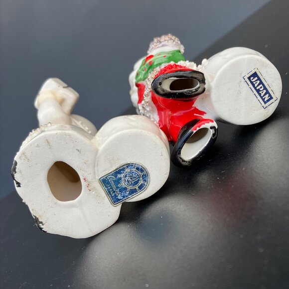 Commodore Spaghetti Trim Santa and Mrs Claus Candle Holders - set of 2 - Picture 9 of 10